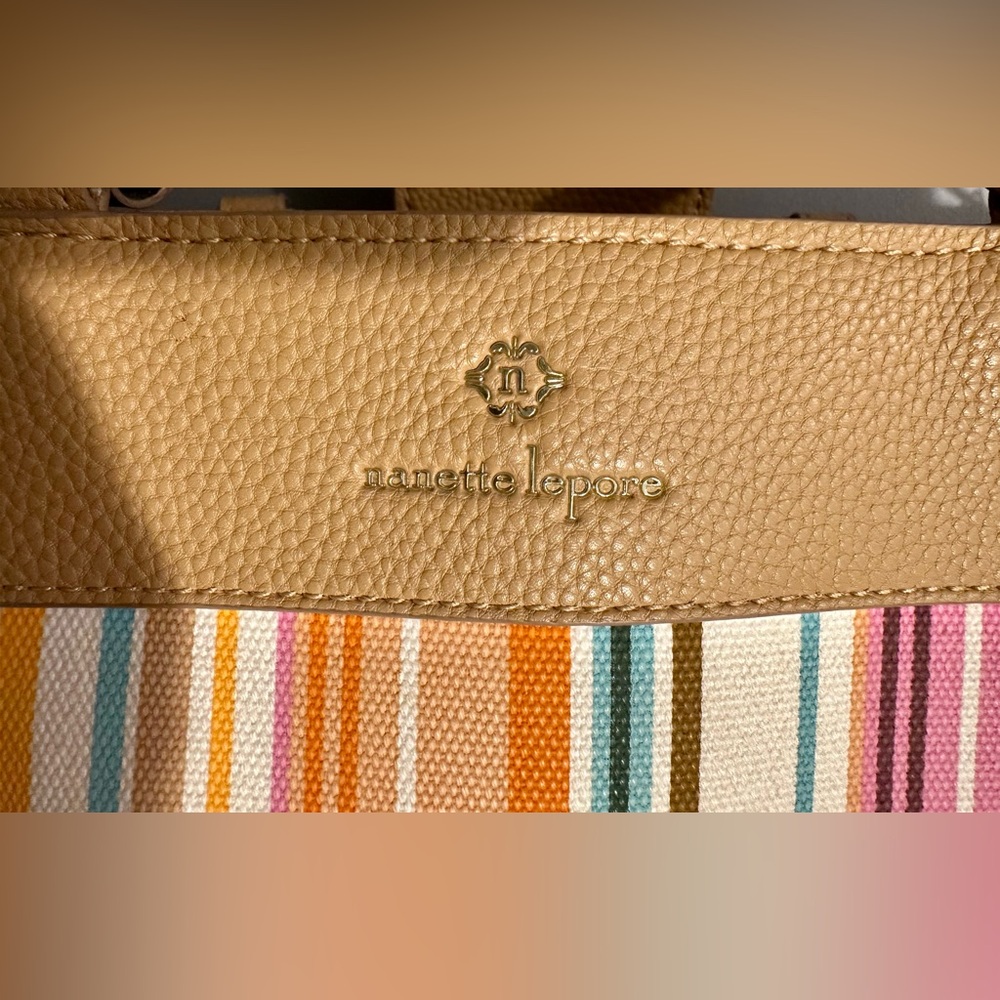 Nanette Lepore Tan and Pink Purse - Picture 6 of 6
